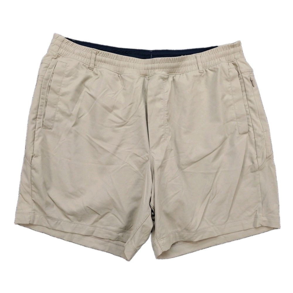 Birddogs Men's Khaki Athletic Shorts 3XL Lined Gym Running Golf Casual Tan